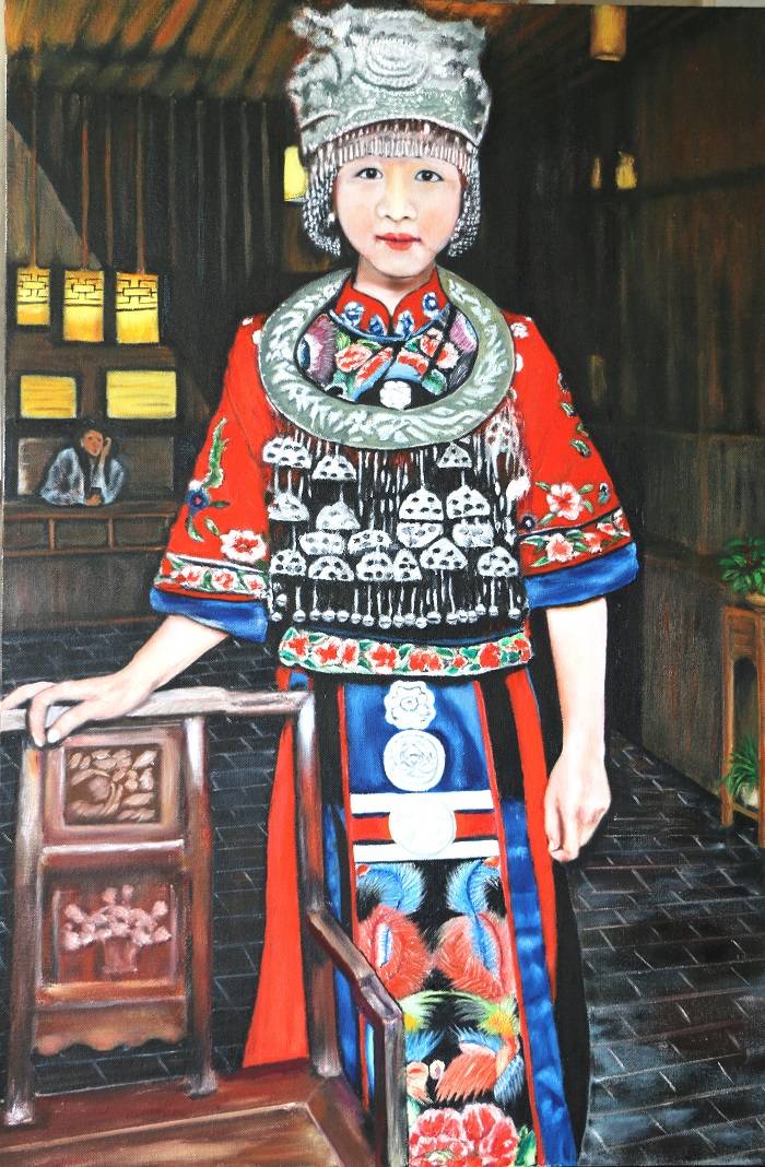 博德文化艺术油画作品赏析——《苗族姑娘》_手机搜狐网