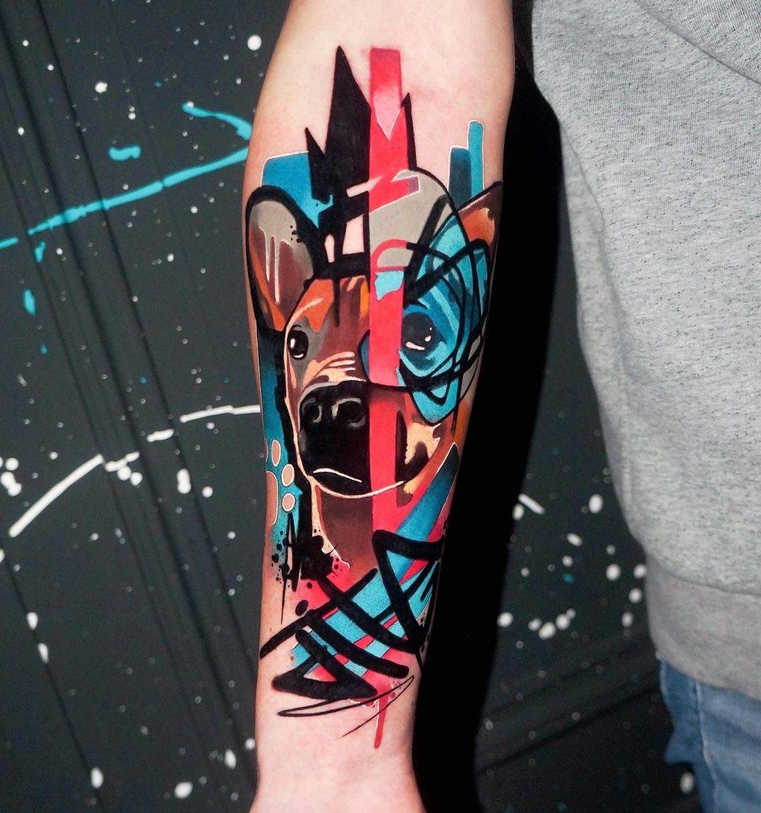 上海由龙纹身整理抽象彩色纹身图案