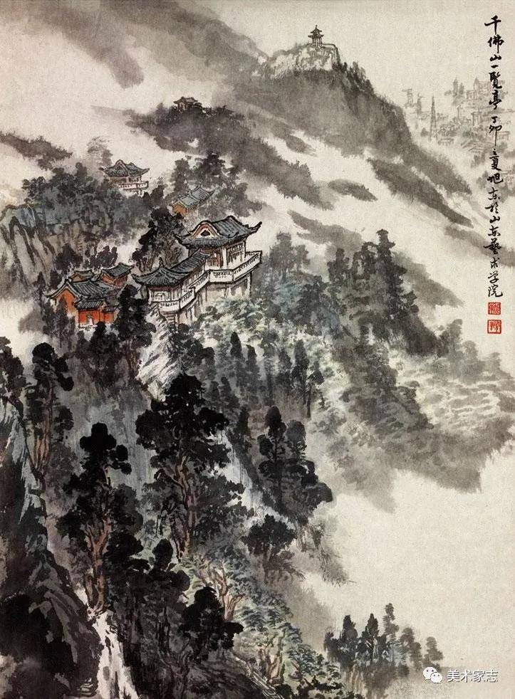 千佛山一览亭 85x50cm 1987年明湖之夏 85x50cm 2010年 齐鲁胜迹系列
