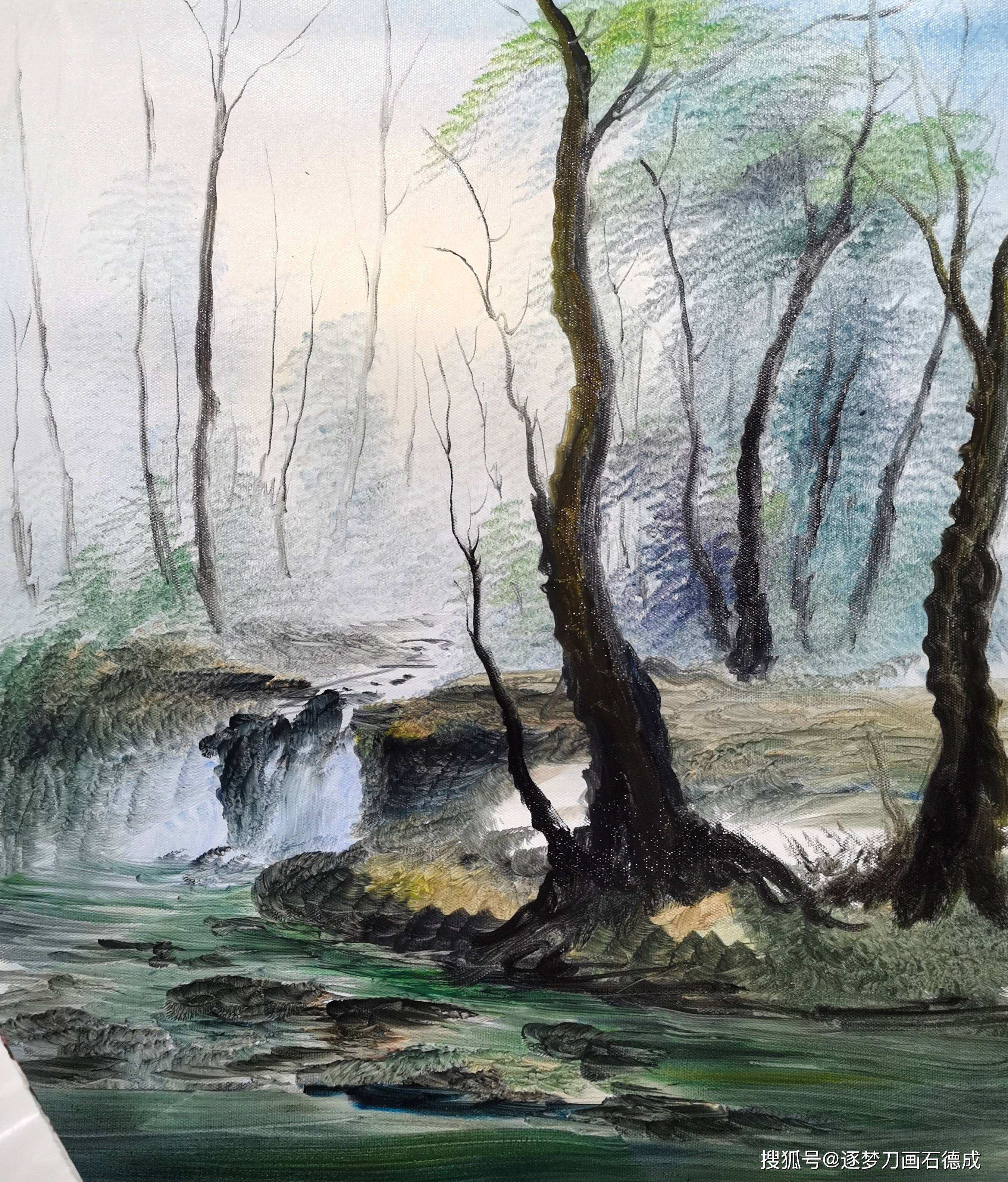 绘画教程107—简单详细的丛林刀笔油画步骤图