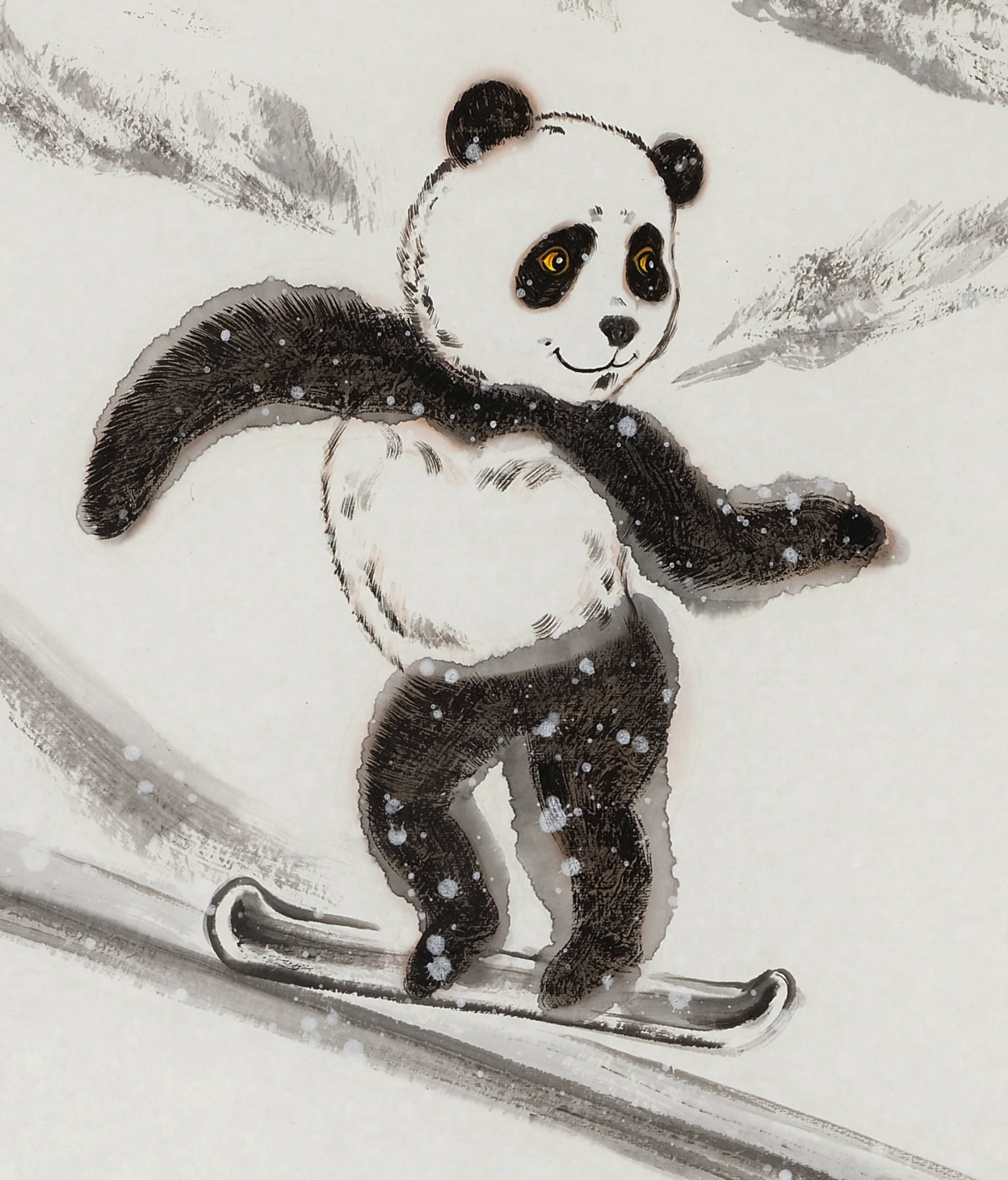 北京冬奥会熊猫画图片