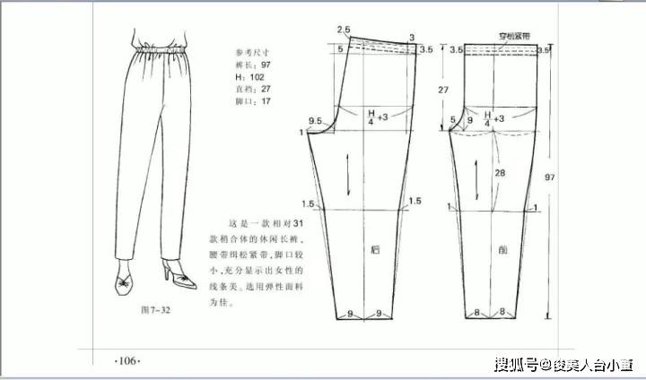 长裤|俊美人台小董/各种各样的裤子款式裁剪纸样图合集