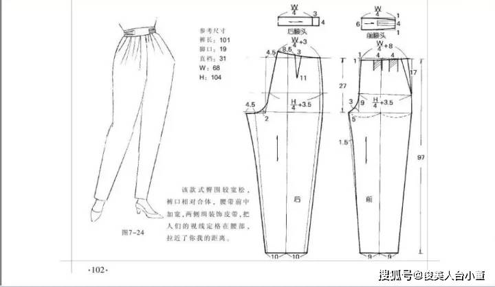 长裤|俊美人台小董/各种各样的裤子款式裁剪纸样图合集