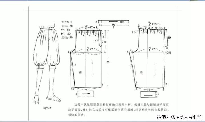 长裤|俊美人台小董/各种各样的裤子款式裁剪纸样图合集