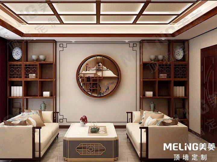 美菱新中式背景墙,简直美翻了!-美菱顶墙