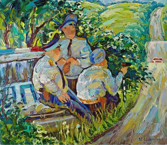 俄罗斯画家67伊戈尔油画中的一抹绿笔触流畅色调舒