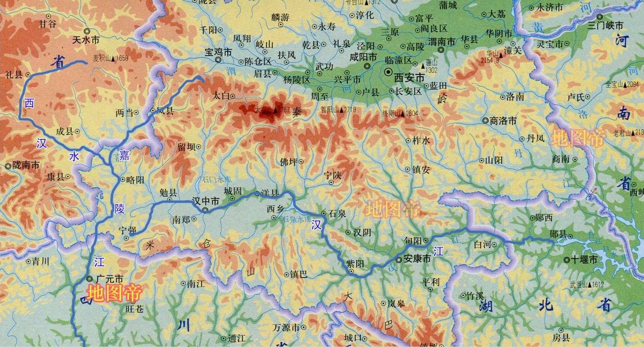 汉中盆地地形图图片