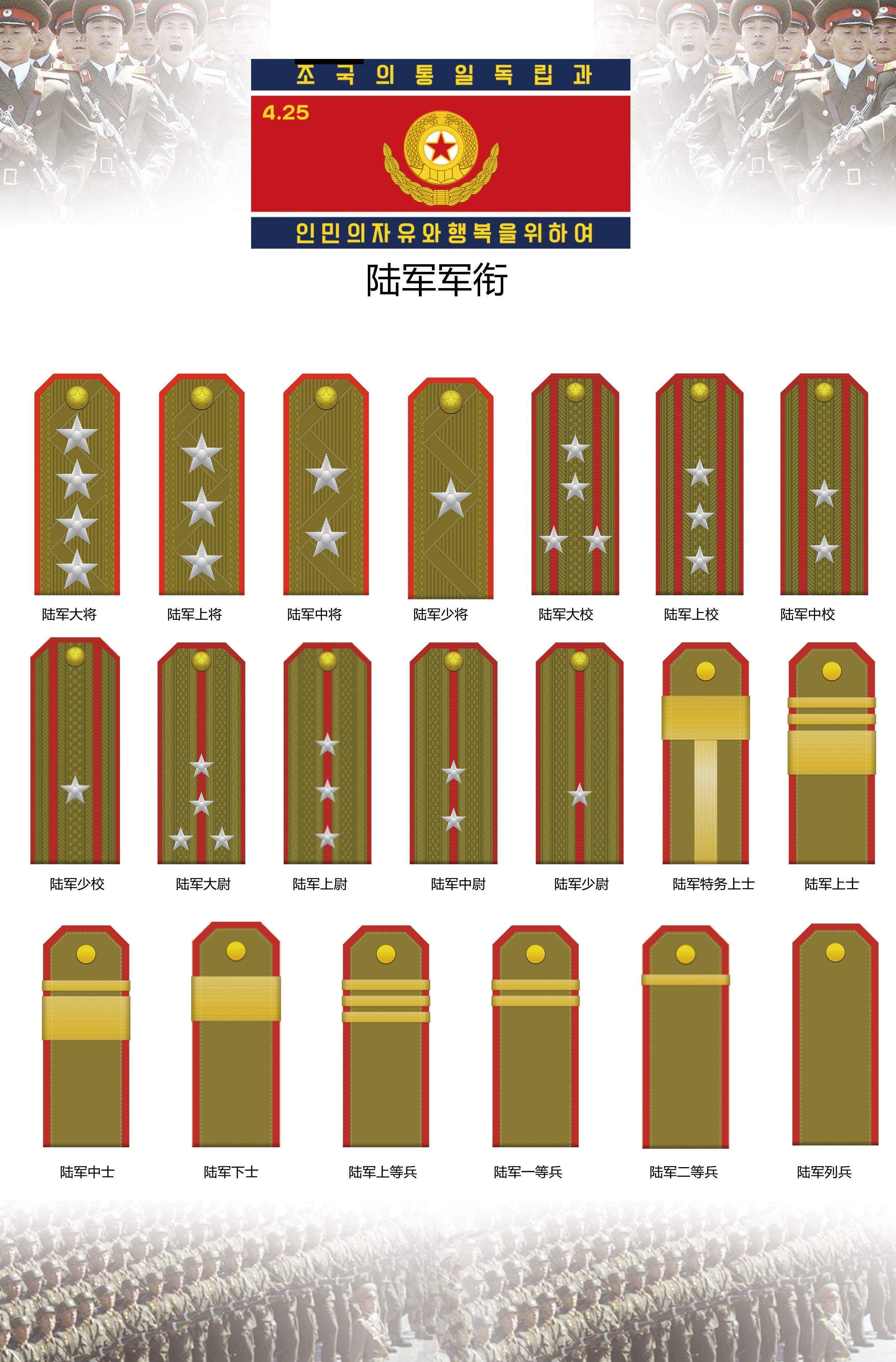 朝鲜人民军军衔图片