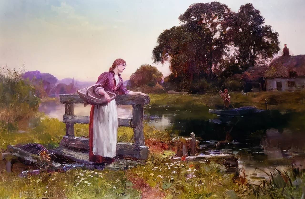 经典油画美到脱俗的田园风景油画甜美