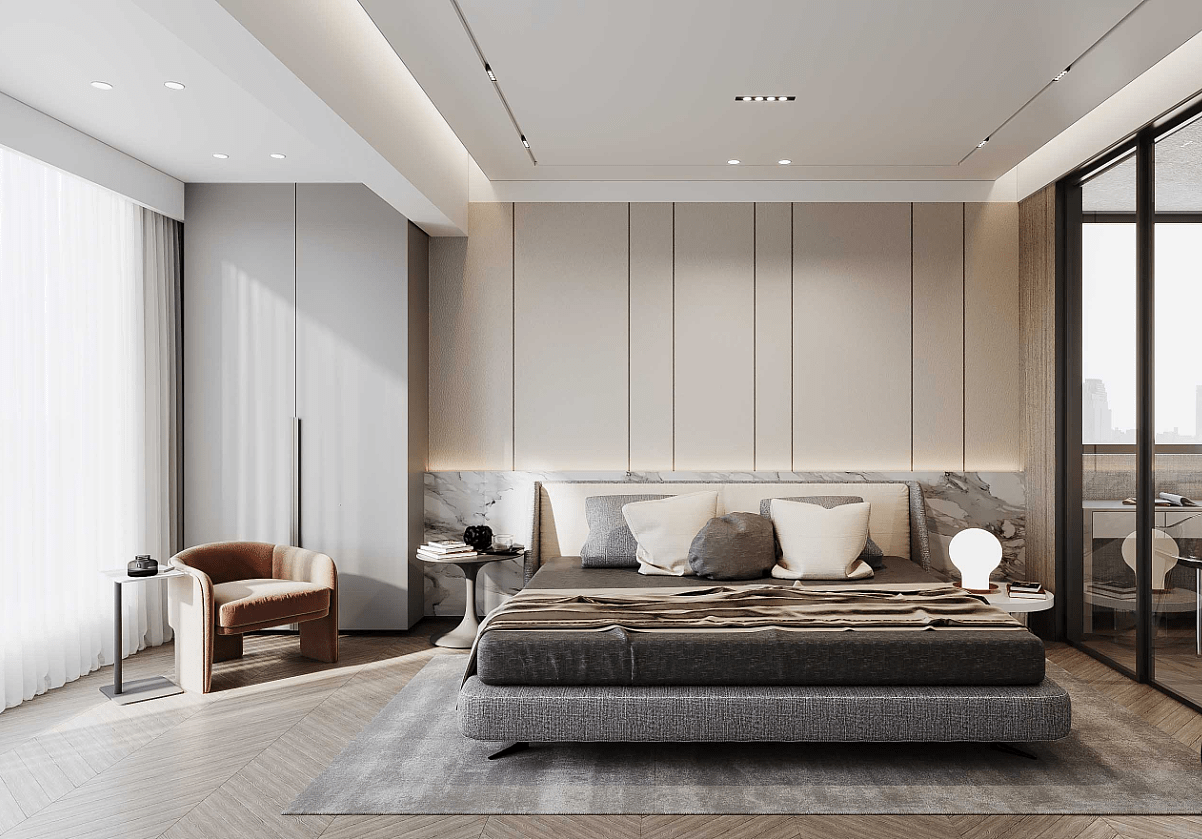 简洁时尚的现代港式风格家居装修设计,在冷静的空间加入鲜活的金属