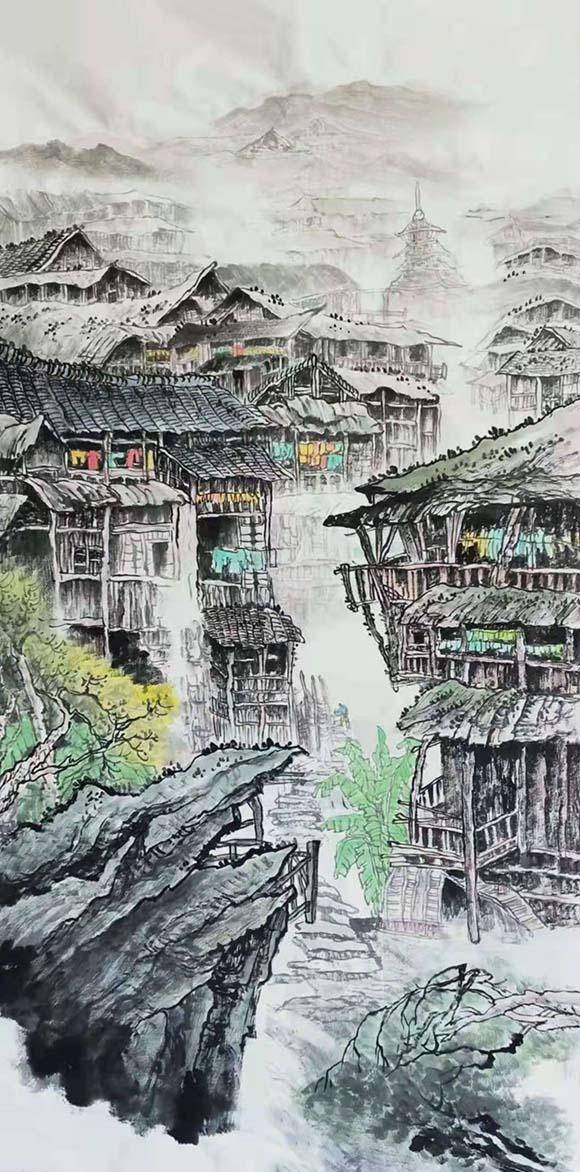 画家廖秀春作品意境深远技法娴熟线条流畅独具韵味