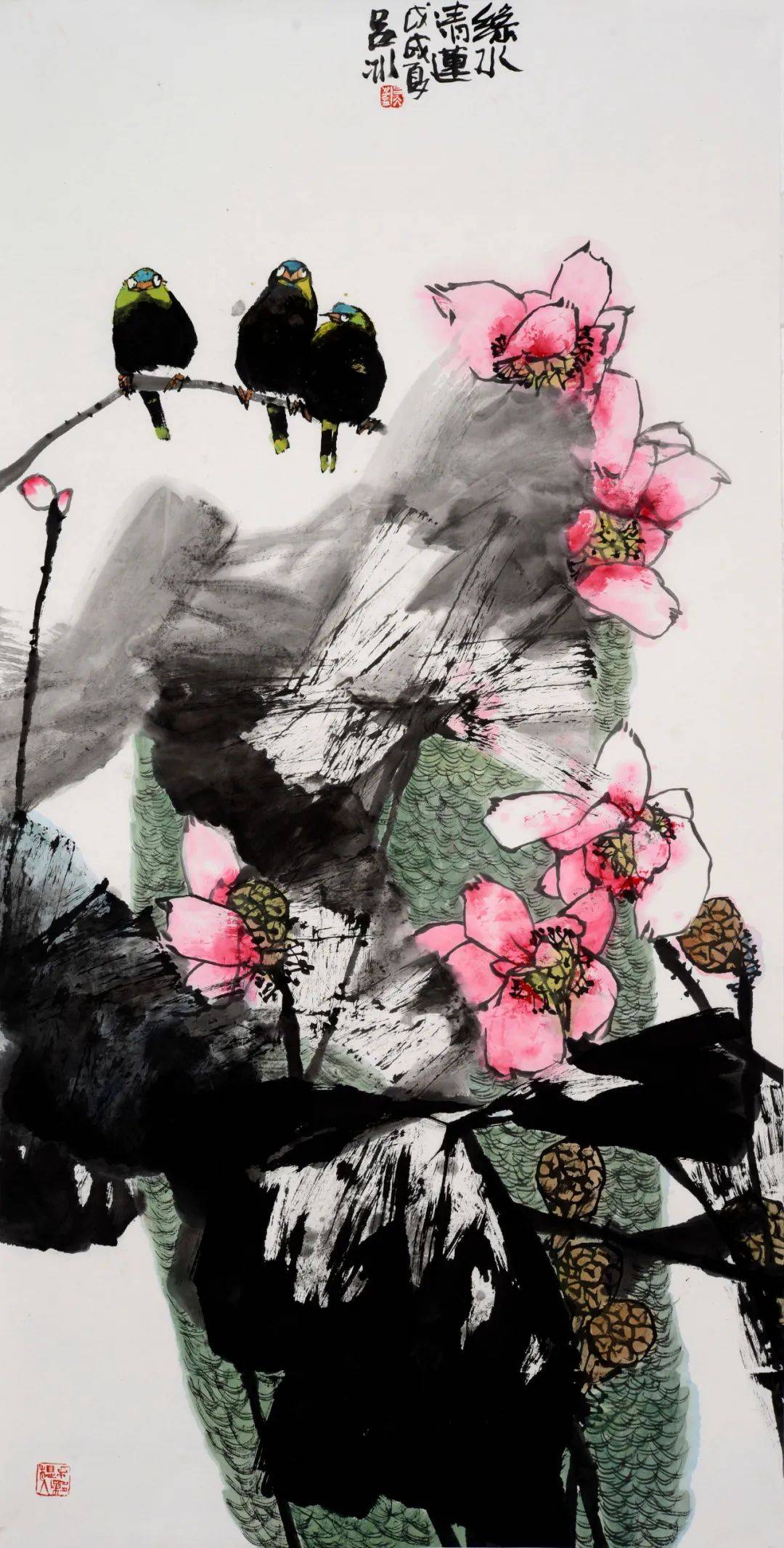 画家吕冰重塑了当代大写意花鸟的新画风