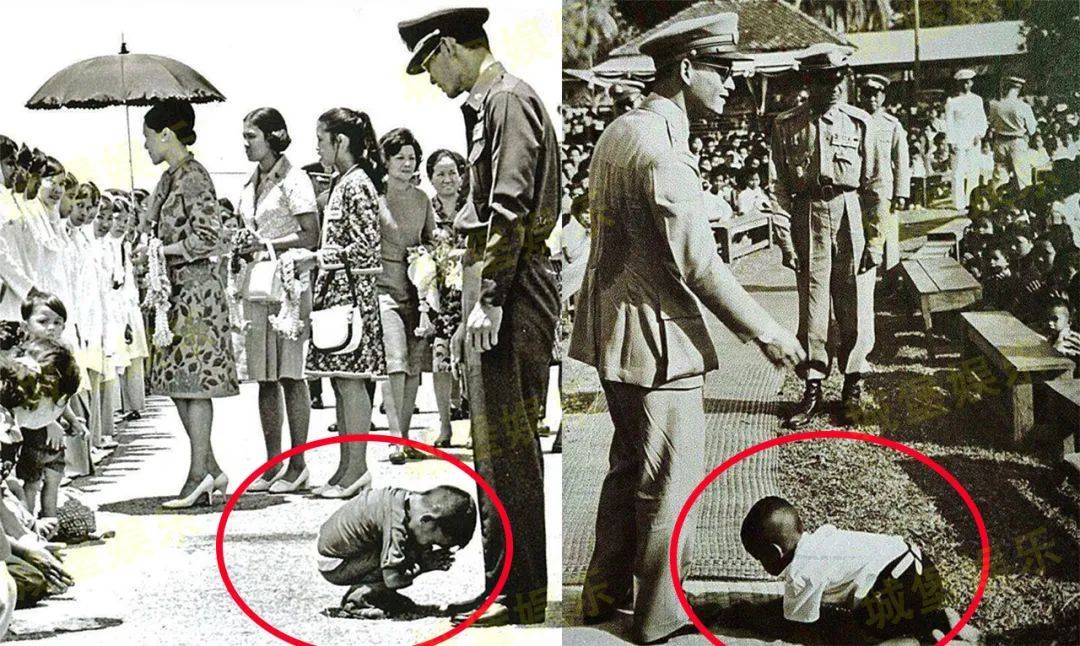 泰王室跪拜礼太冷血,让白发侍卫跪地伺候,国王竟还踩在别人头上