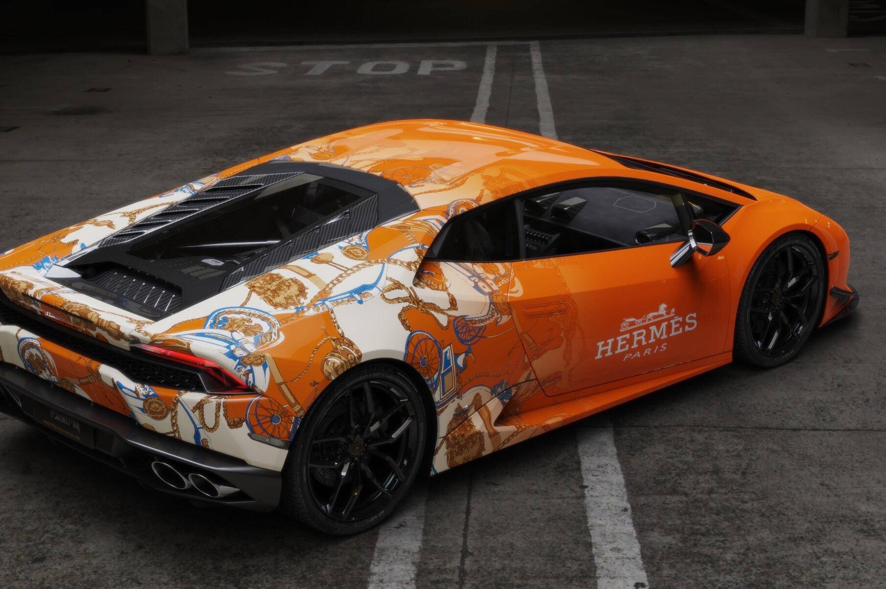 huracan车身改色私人定制彩绘hermes