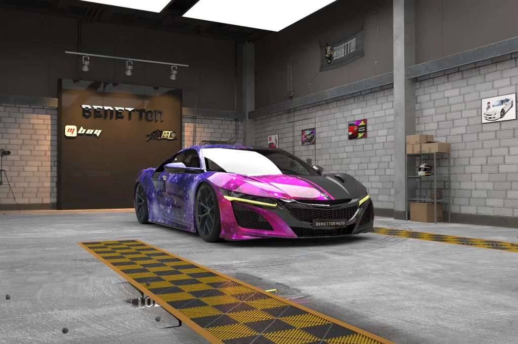 讴歌汽车改色benetton私人定制彩绘实车