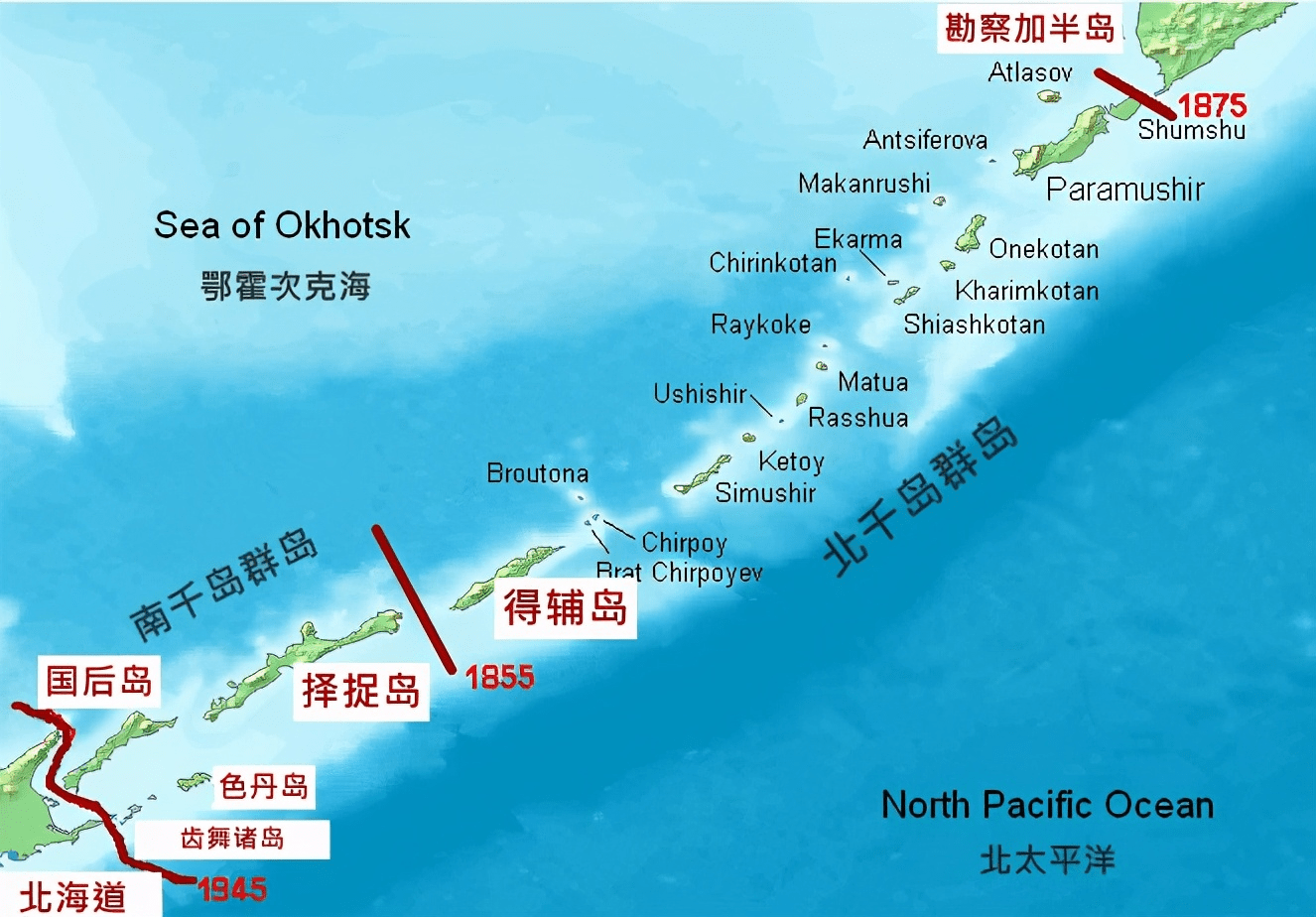 千岛群岛地图图片