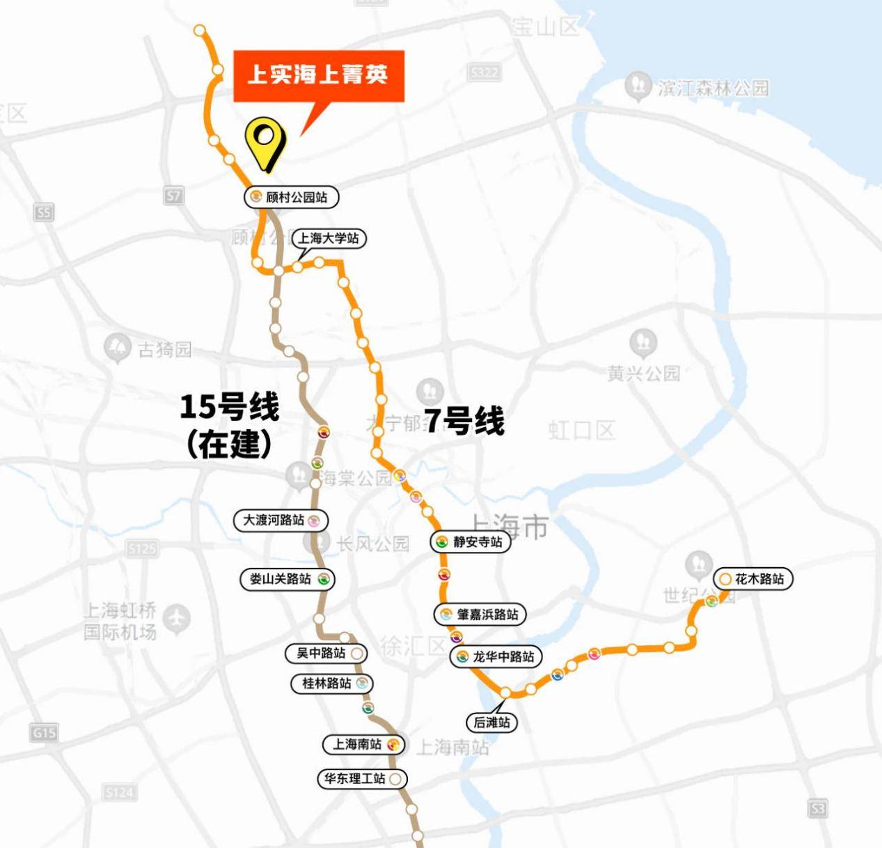 近邻地铁7号线刘行站与15号线(在建中,预计年底通车),可直达华东理工