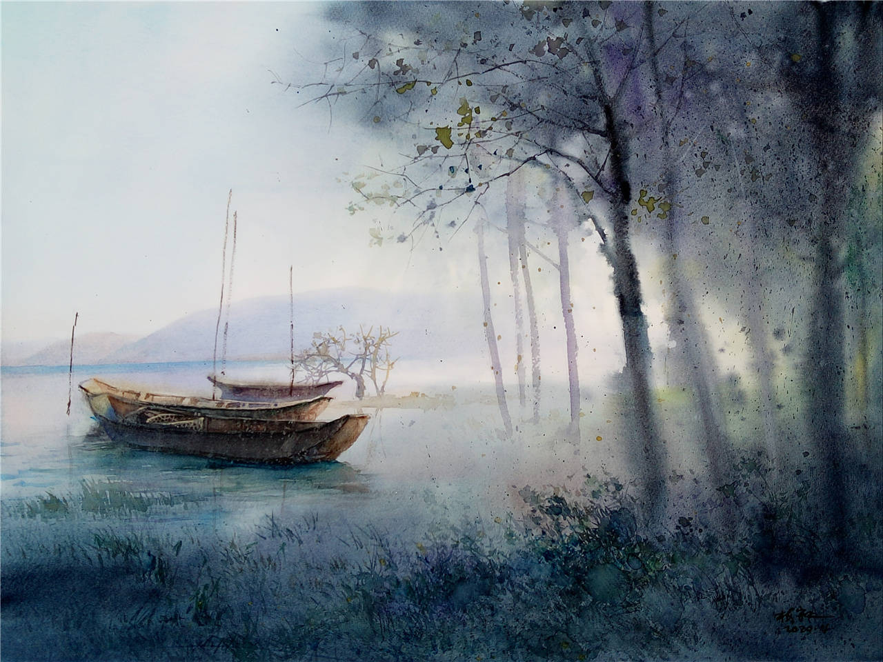 在这组水彩画里,读懂大理_洱海