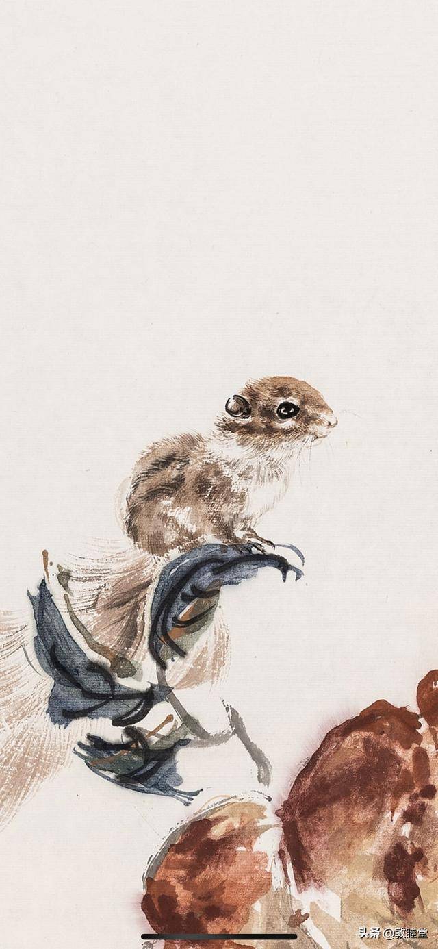 原创晁谷《庚子福寿》鼠咬天开万福来