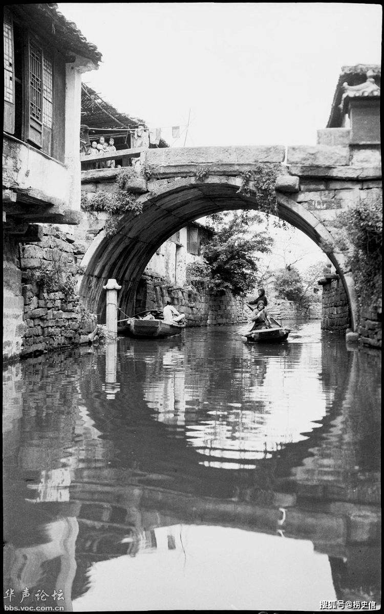 老照片民国时的江南水乡古朴中流淌着诗情画意