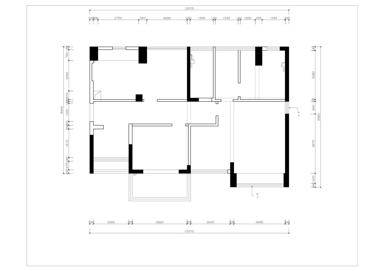 平面布置图客厅客餐厅相连,超大的落地窗让整个空喊通透明亮;大理石