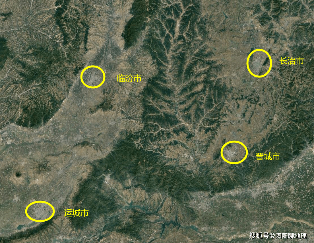 山西南部4大城市城區面積比較臨汾市運城市長治市晉城市
