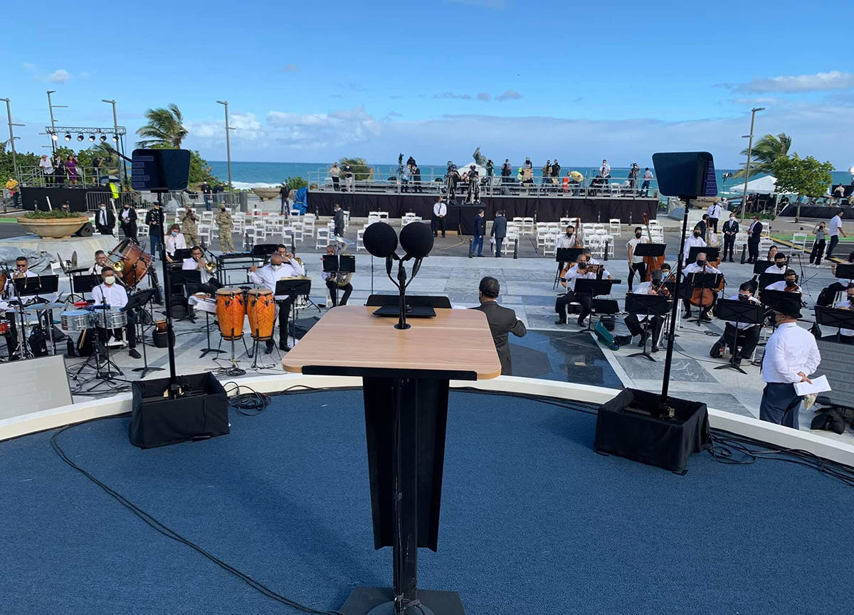 kamera提词器用于波多黎各新政府就职演讲