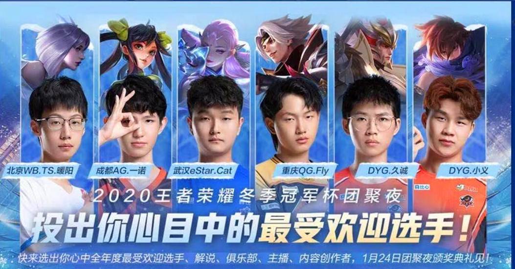 王者荣耀:冬冠杯投票结果出炉,职业选手得票总数碾压顶流主播!
