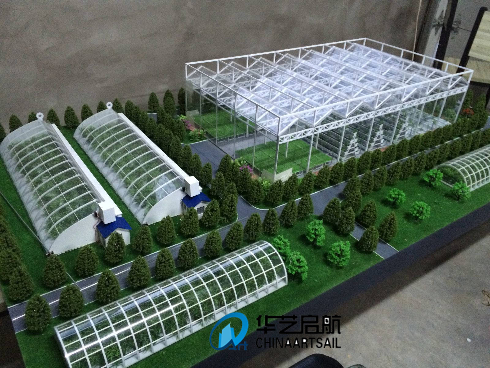 农业|智慧农业沙盘中智能温室大棚的展示