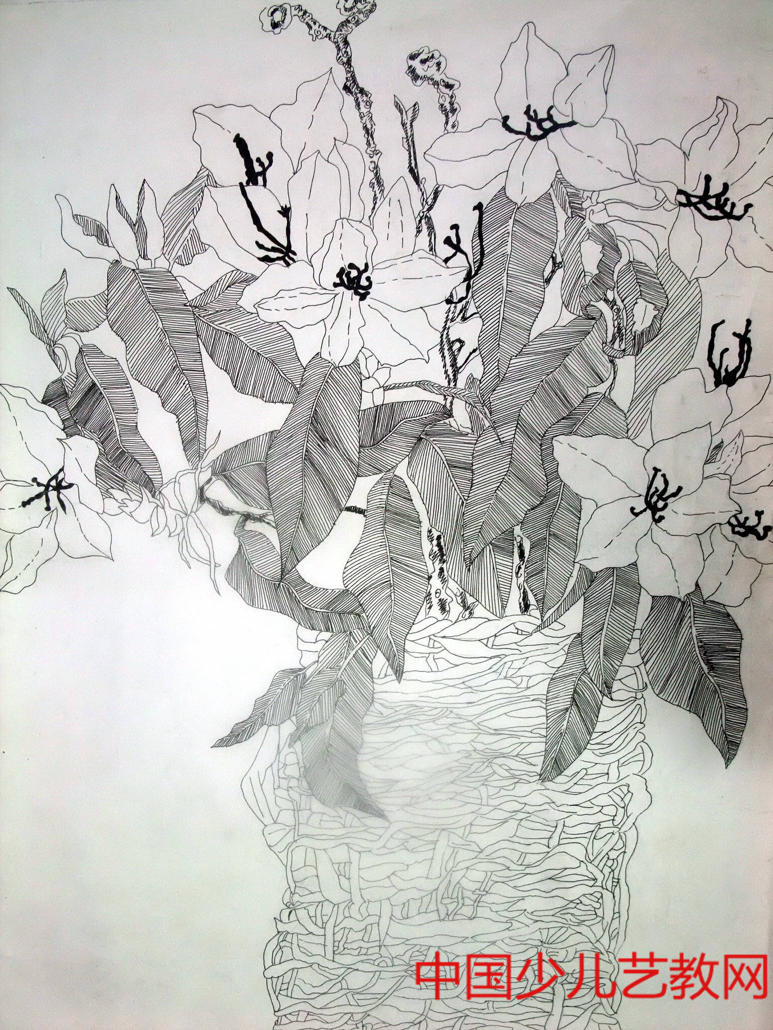 儿童画——萧瑟冬季,将植物的生气百态留存于画