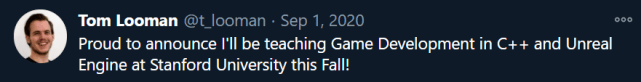 课程|用C++和虚幻引擎开发视频游戏，斯坦福CS193u课程公开