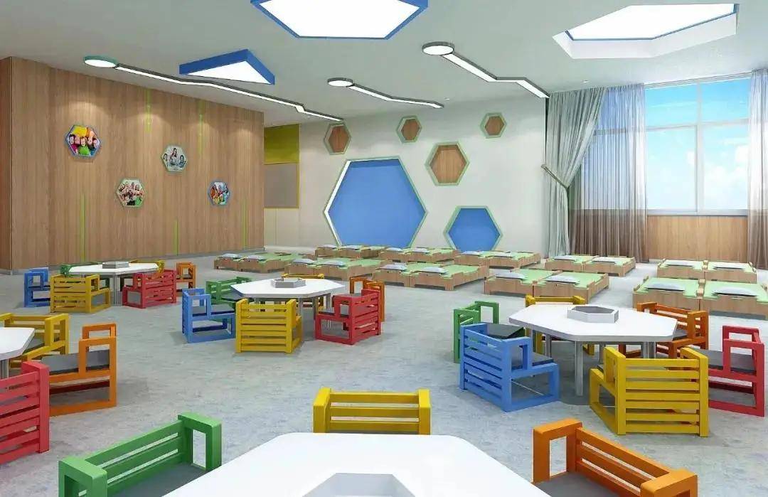 宽敞明亮的教室舒适的午休条件阅览室——幼儿园里的智慧屋波浪式体能