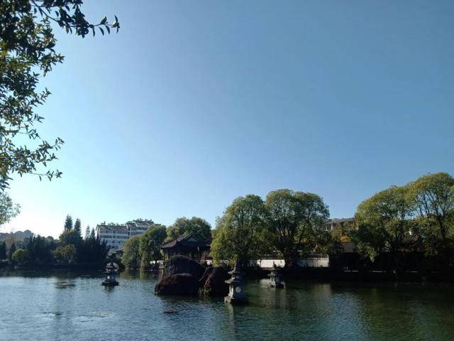 腾冲玉泉池畔冬风软