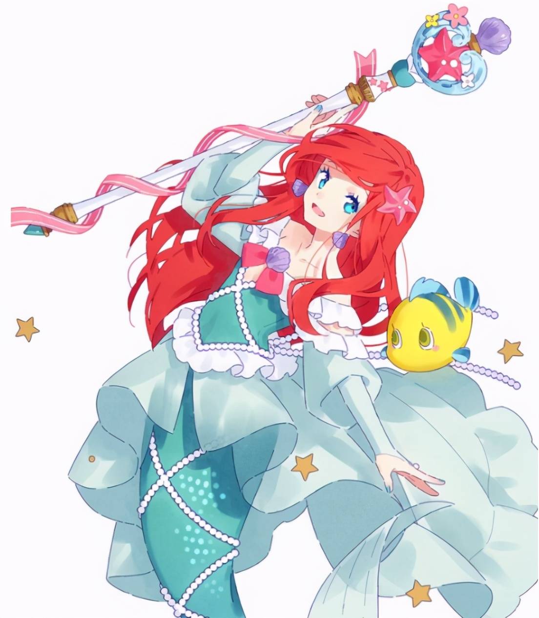 迪士尼公主拿起魔杖,变身魔法少女的白雪,白丝袜配公主鞋美哭了