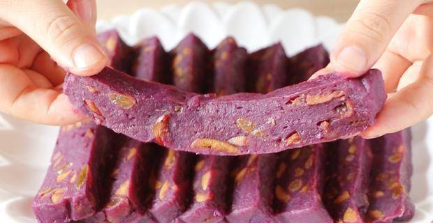 全家老小最爱的紫薯糕香甜筋道越嚼越香无油无糖好吃不怕胖