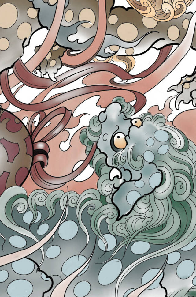 上海由龙工作室唐狮图案设计稿