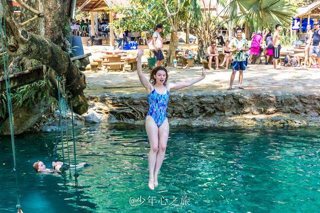 老挝最好玩的湖泊，跳水方式花样百出，连韩国人也来扎堆