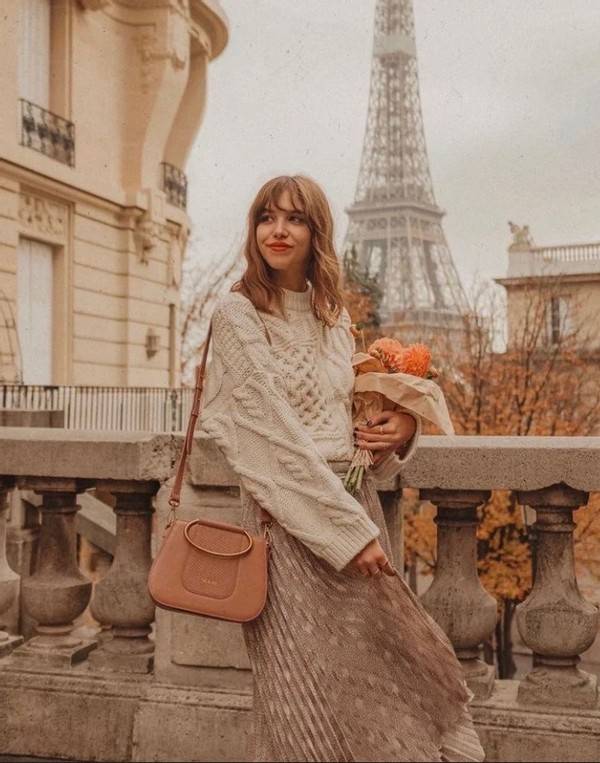 原创法式穿搭太让人惊艳了,早春可以这样搭配,浪漫清新辨识度很高