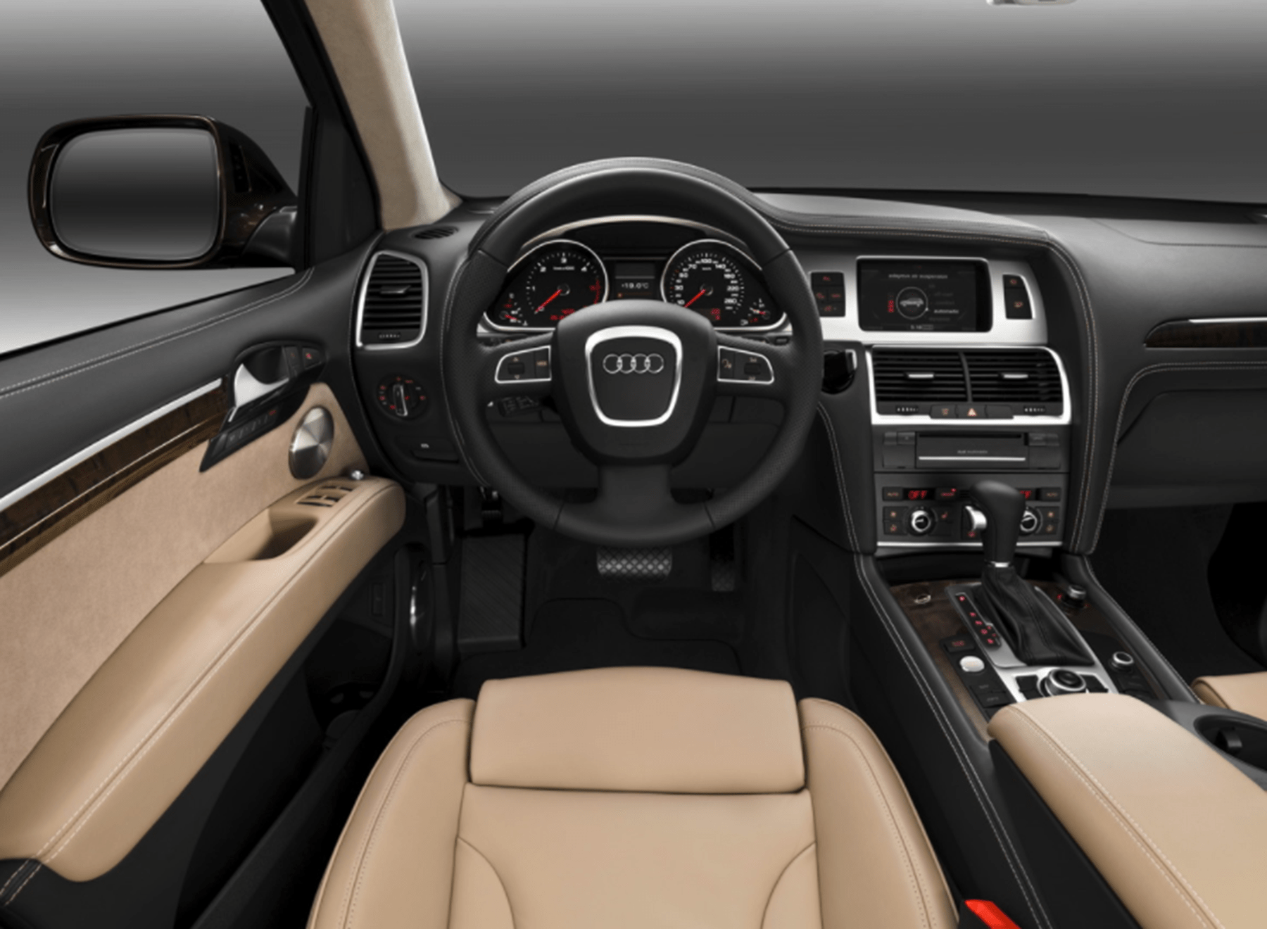 从内饰来看,奥迪q7(参数|图片)(参数|图片)的中控布局走简约风,没有过