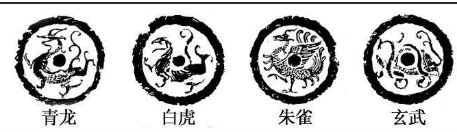 中国古代神话的天之四灵 青龙 白虎 朱雀 玄武 西方
