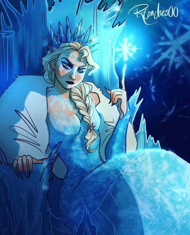 原创迪士尼公主被恶魔附体什么样艾莎女王高冷神秘花木兰太可怕67