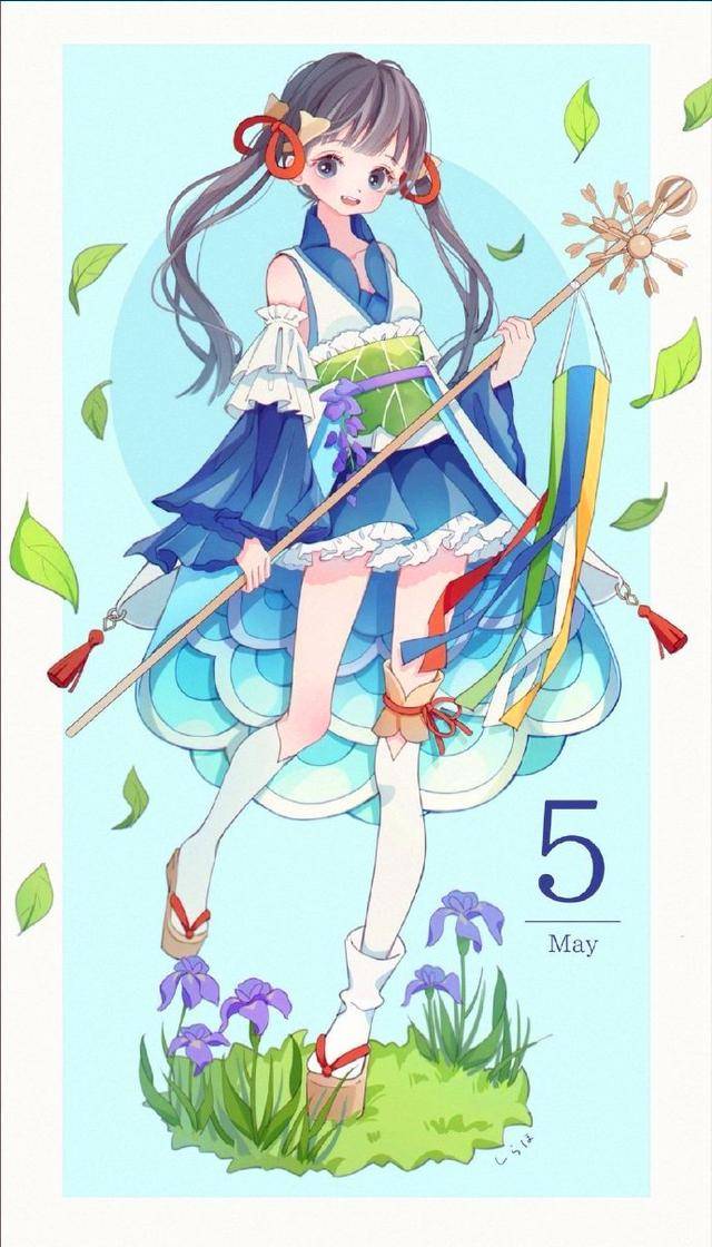 原创月份拟人化,十二个月份变成了花季少女,每个都有各自季节的颜色