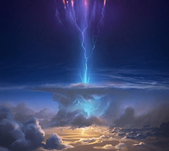 夏威夷的诡异现象，巨大光束直射太空，整片云霄灯火通明！
