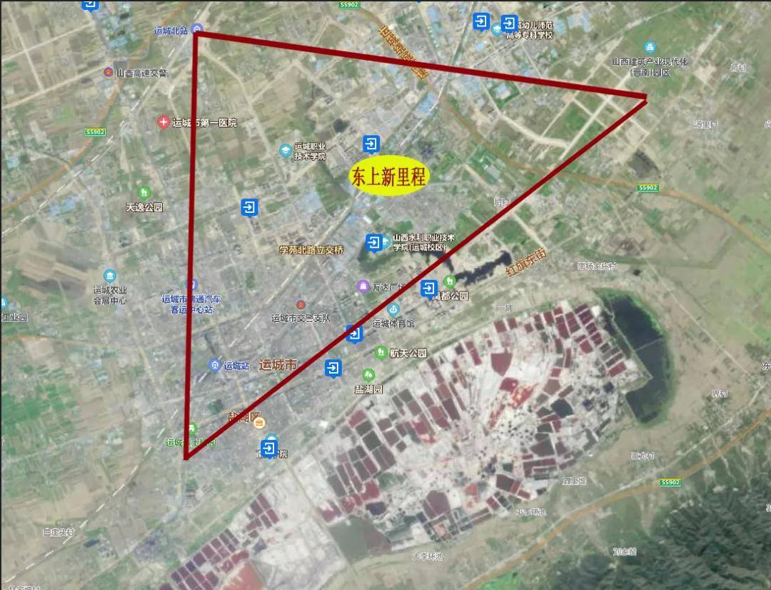 空港南区路网建设完成后,城市东边界已经扩展到夏县裴介镇.