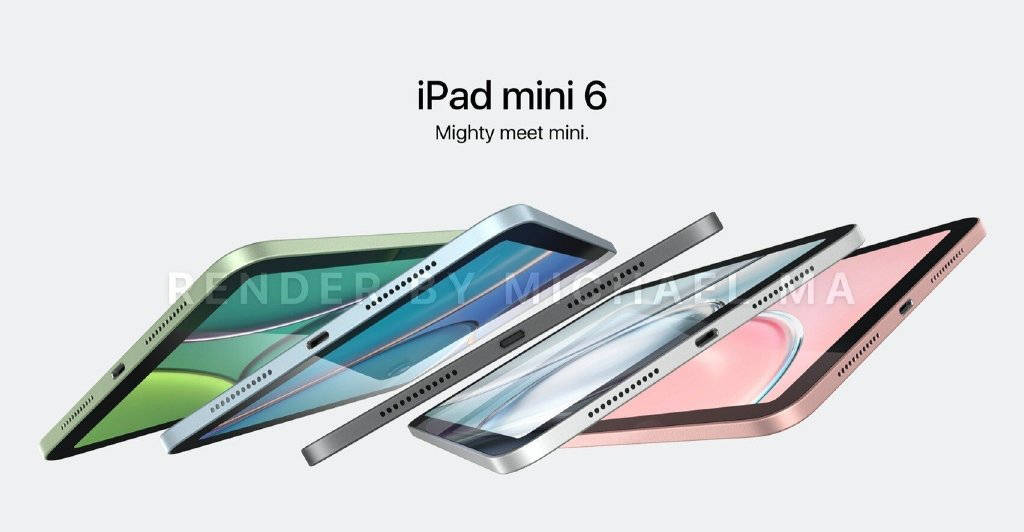 苹果iPadmini6渲染图，新增五种配色，A14处理器成最大亮点_手机搜狐网