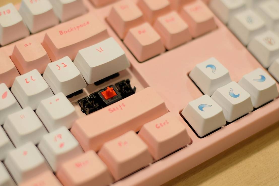 和风设计原神同款画风ikbc樱花主题机械键盘