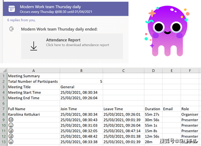 Microsoft Teams Meetings加强会议出席报告 功能