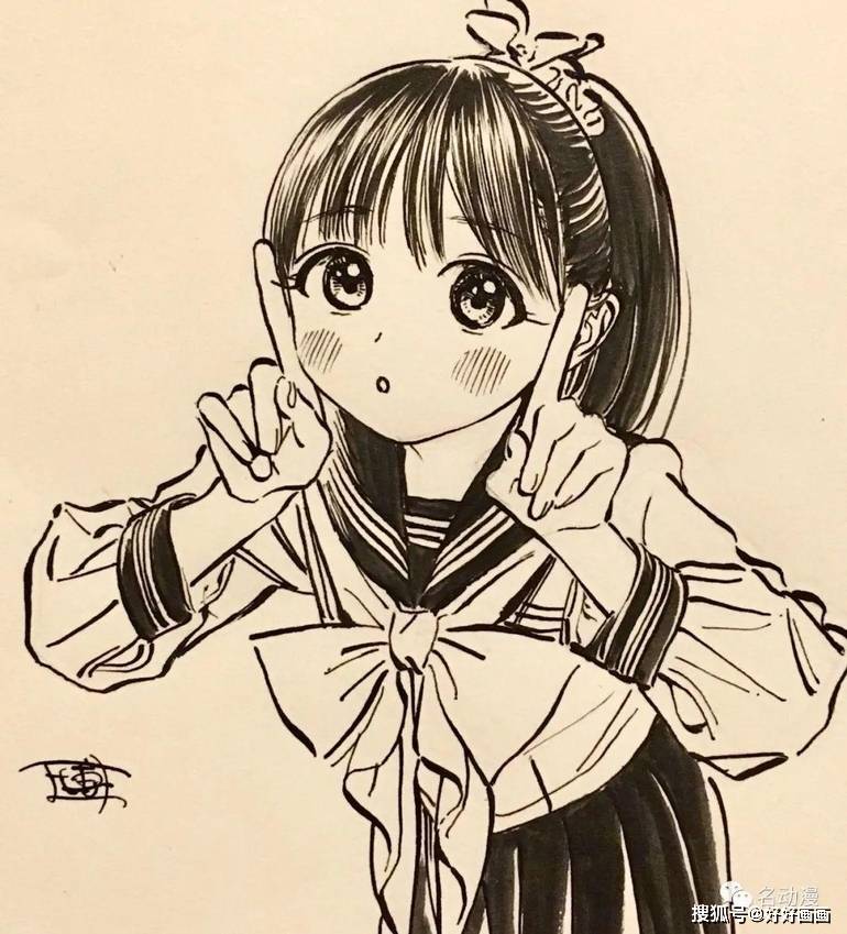 画师绘画的治愈系风格的小姐姐线稿作品欣赏