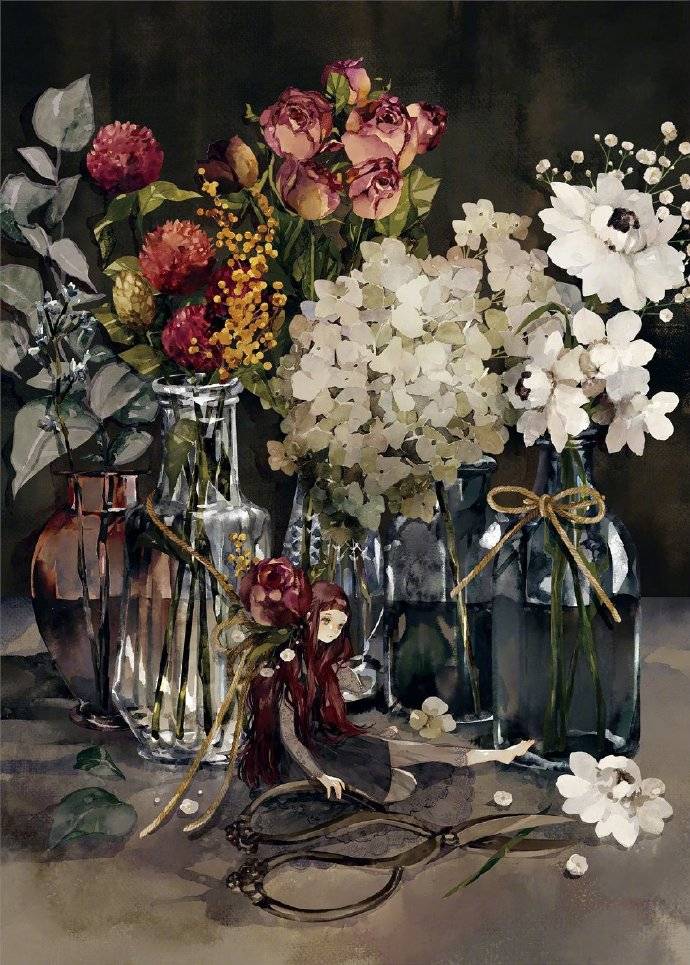 图片[6]-画师大佬笔下的花与少女太治愈了，看着好有春天的感觉-魔性次元