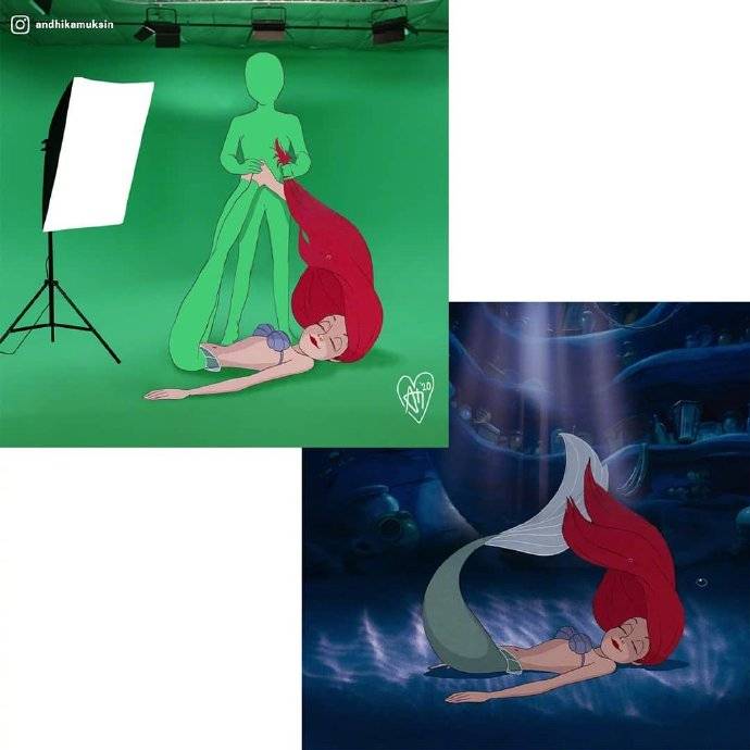 图片[1]-假如迪士尼公主动画都是特效，美人鱼的尾巴全靠后期“加料”-魔性次元
